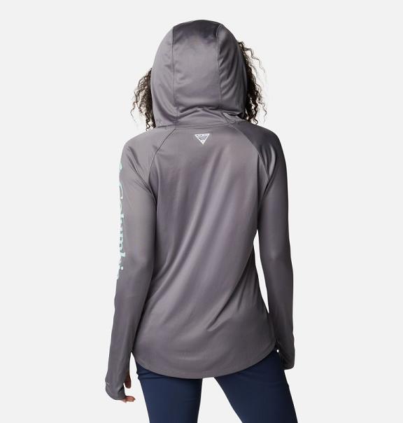 Columbia PFG Tidal Tee Hoodies Grey For Women's NZ98657 New Zealand